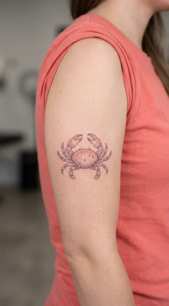 Soft Pink Style Cosmic Crab Concept