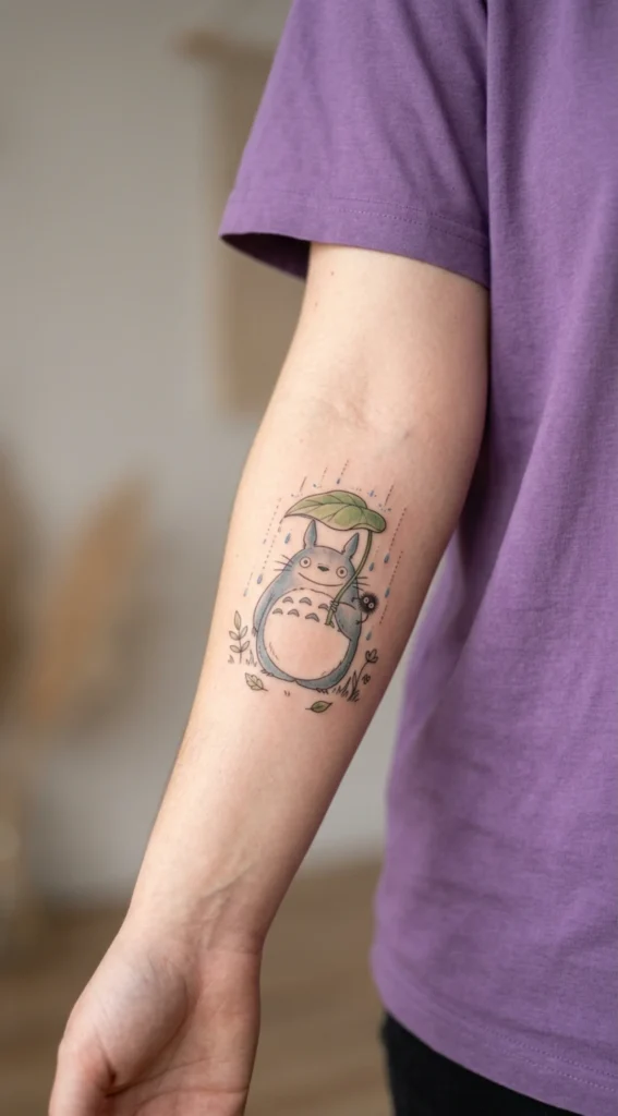 Studio Ghibli Totoro Soft Aesthetic Tattoo