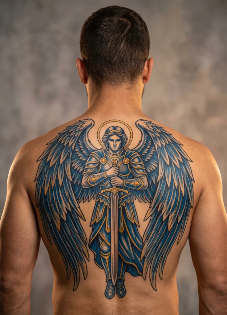 Sword and Wings Full Composition Design