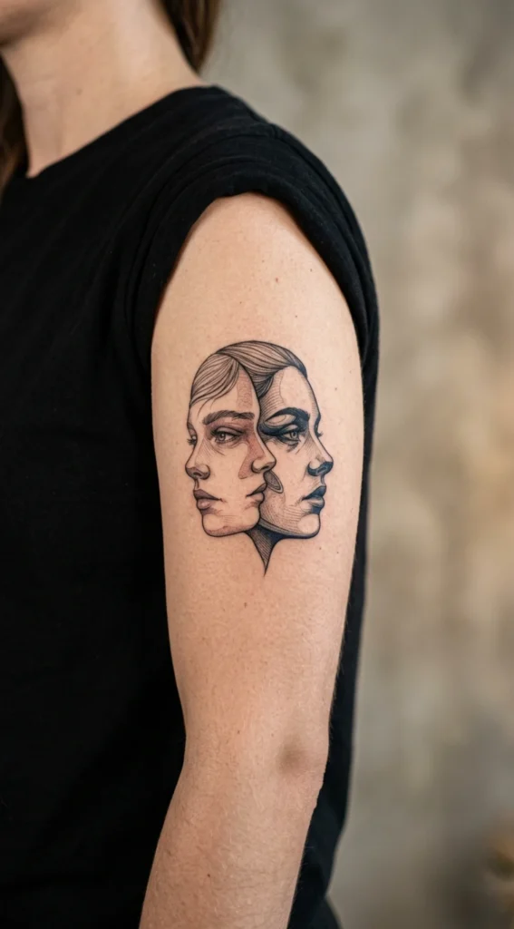 Two Faces Forming One Silhouette