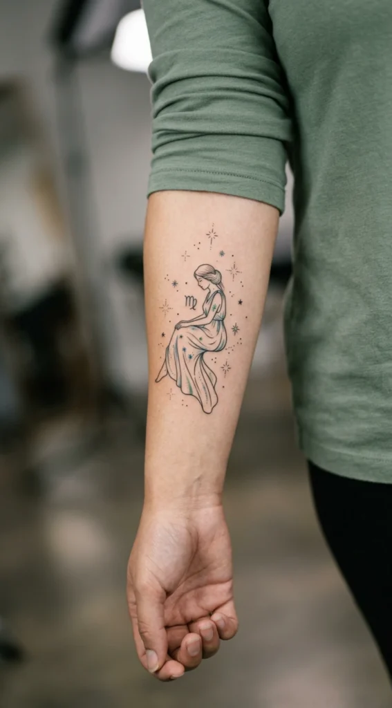 Virgo Maiden Surrounded by Stars