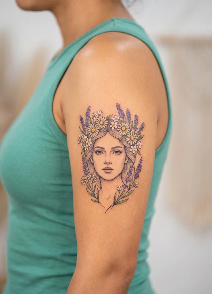 Virgo Maiden with Floral Crown