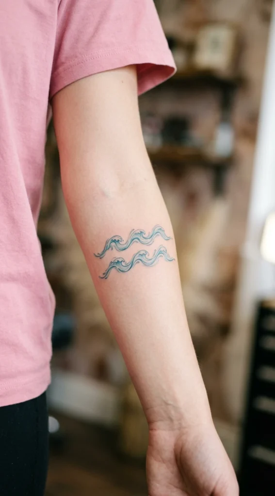 Water Stream Forming Aquarius Symbol