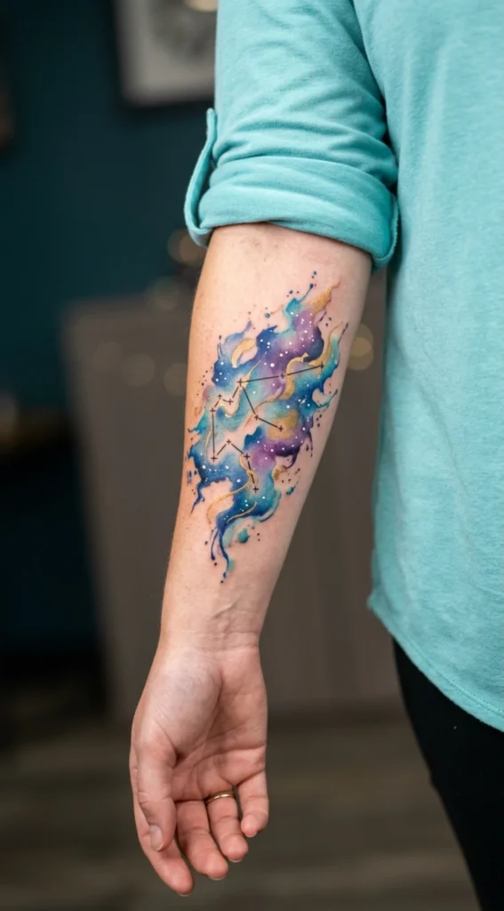 Watercolor Galaxy Aquarius Splash