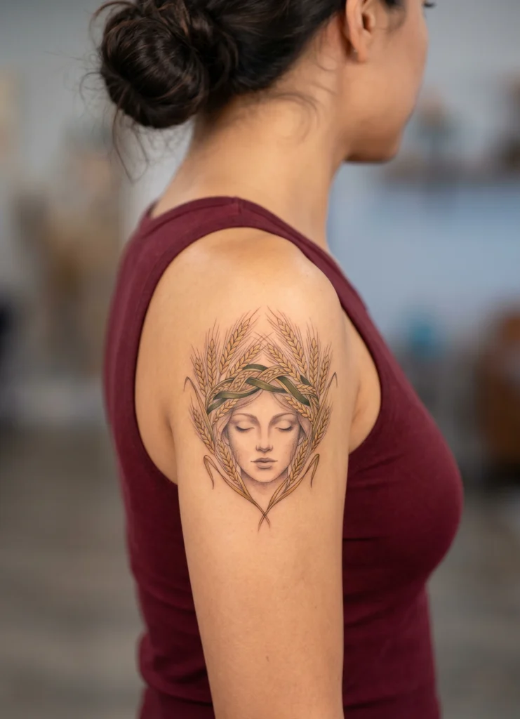 Wheat Crown Virgo Feminine Concept