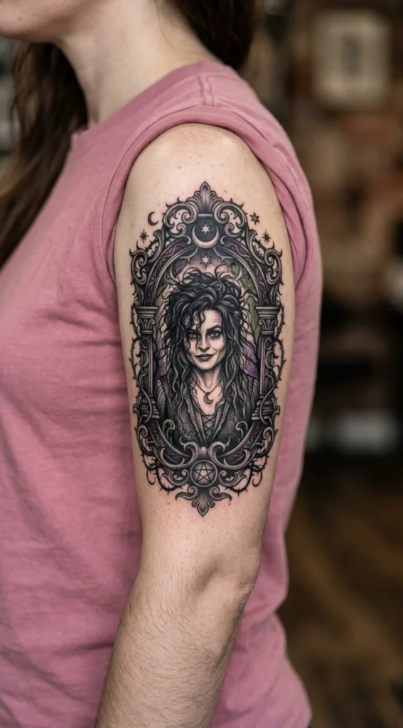 Witch Portrait Inside Gothic Ornate Frame