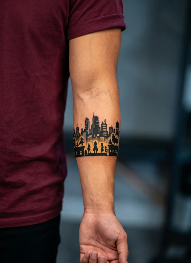 Yorknew City Arc Dark Skyline Scene