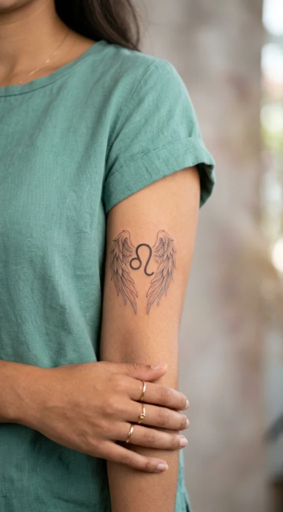 Zodiac Sign with Angel Wings Fusion
