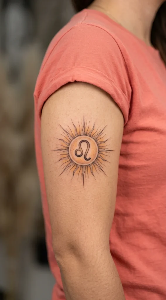 Zodiac Sign with Rising Sun Glow