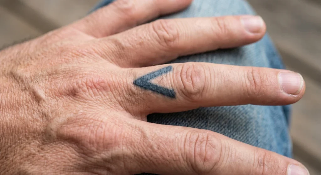 healed finger tattoo