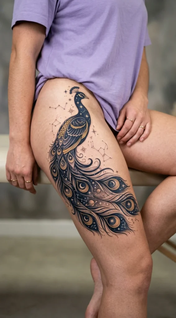 Celestial Peacock Thigh Piece
