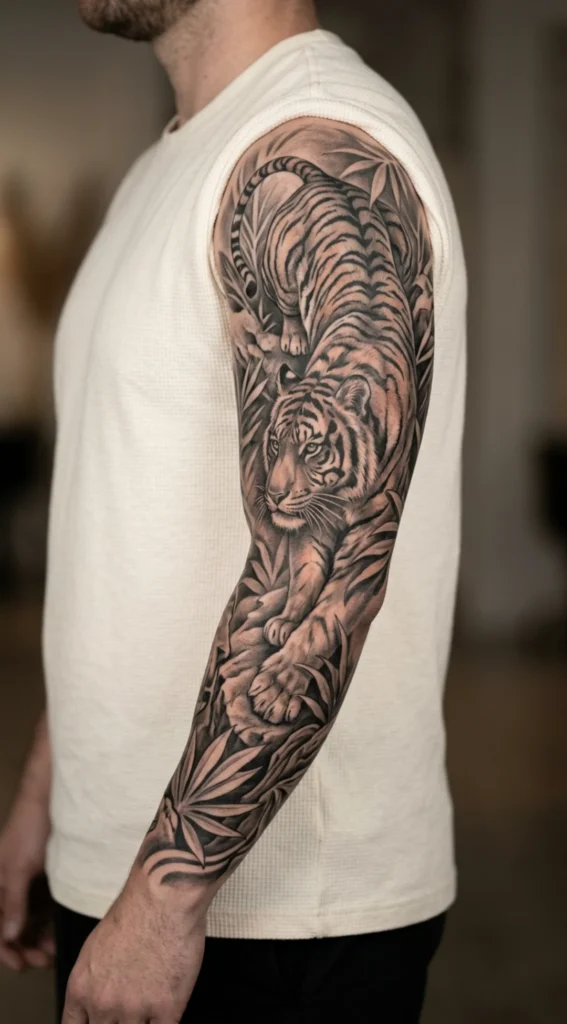 Crouching Tiger Full Sleeve Design