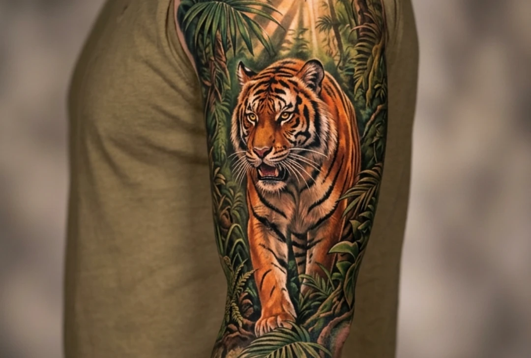 Full Sleeve Tiger Tattoo Designs