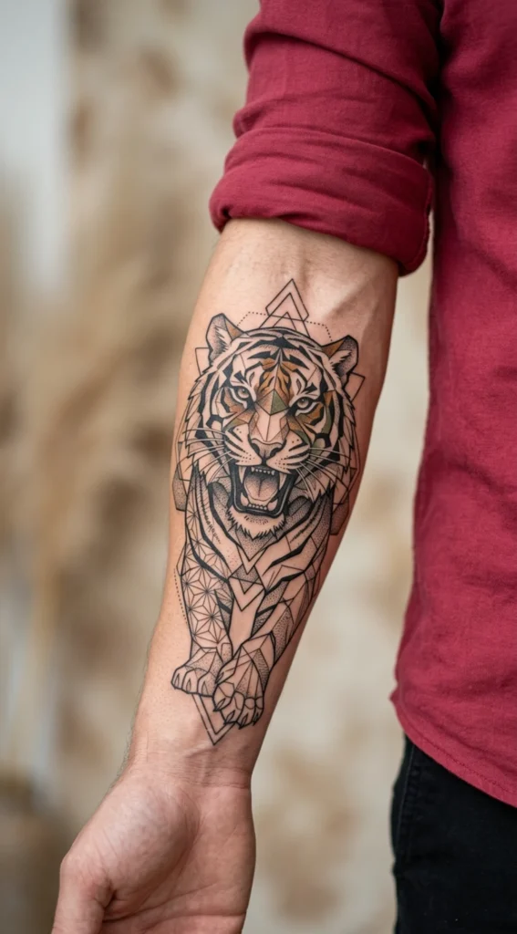 Geometric Tiger Forearm Structure Design