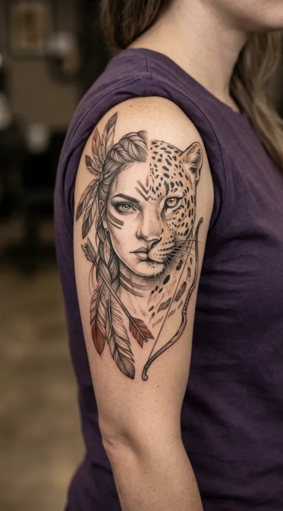 Half Leopard Half Huntress Spirit