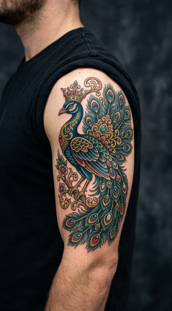 King Peacock Traditional Tattoo