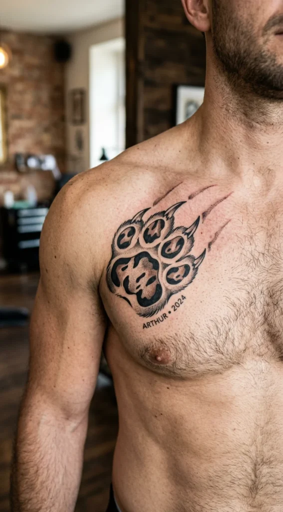 Leopard Paw and Claw Combination Tattoo