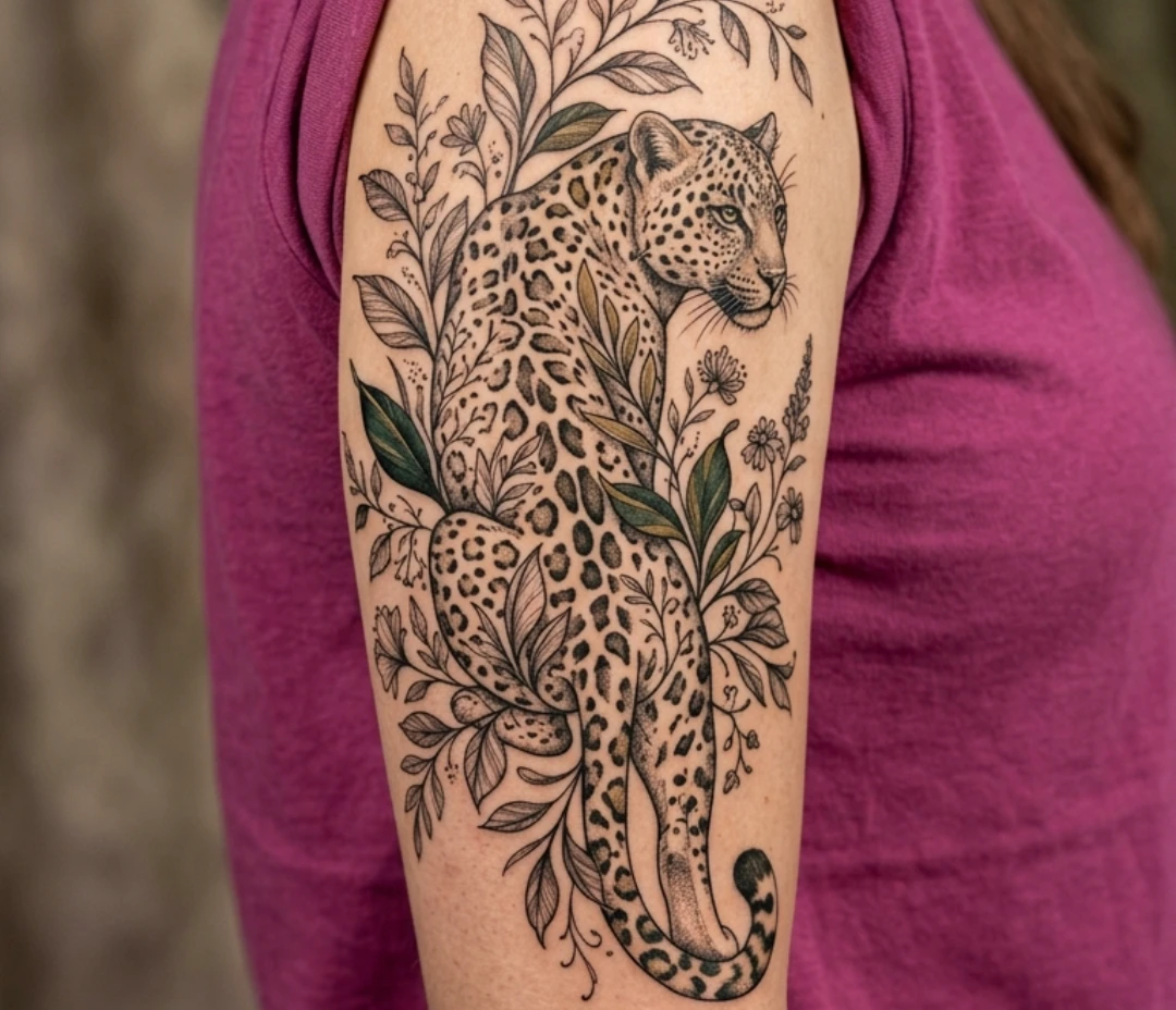Leopard Tattoo Design for Women