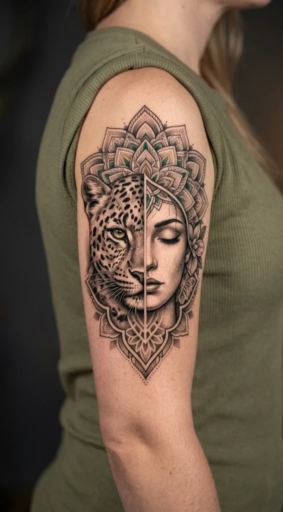 Leopard Woman Mandala Frame