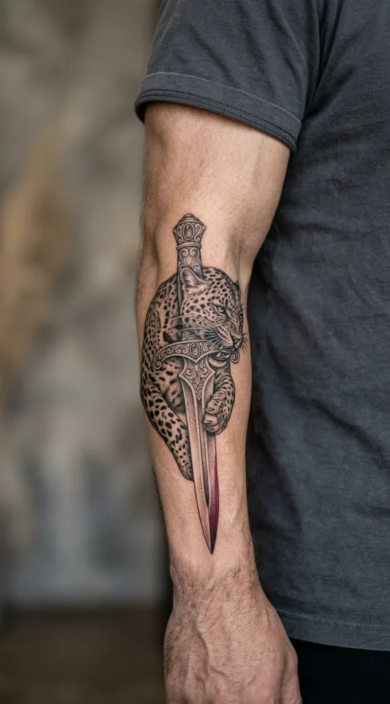 Leopard and Dagger Arm Design