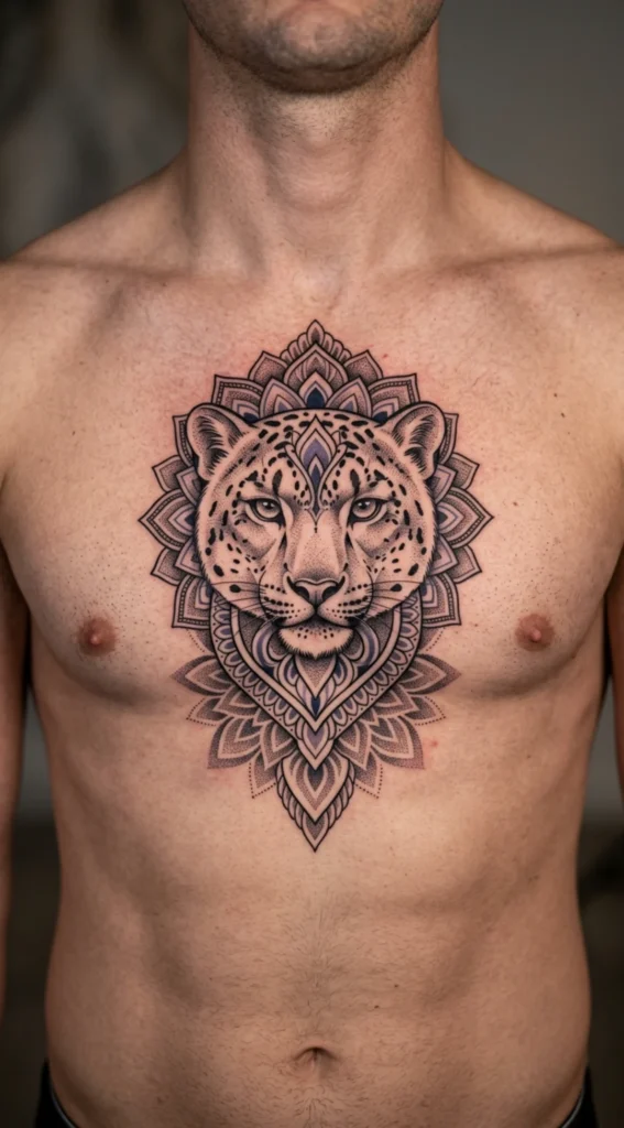 Ornamental Snow Leopard Design