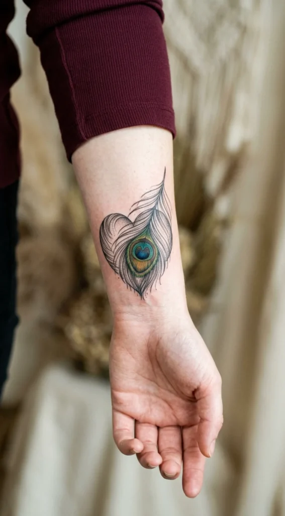 Peacock Feather Heart Design