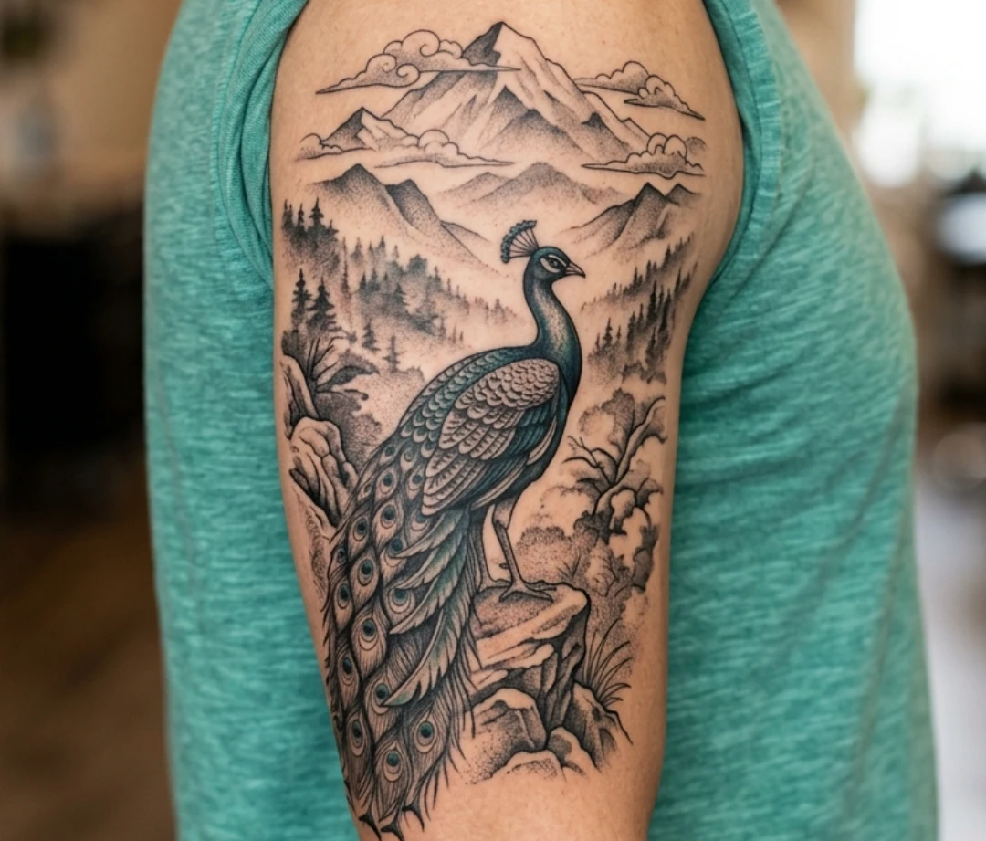 Peacock Tattoo Designs for Men