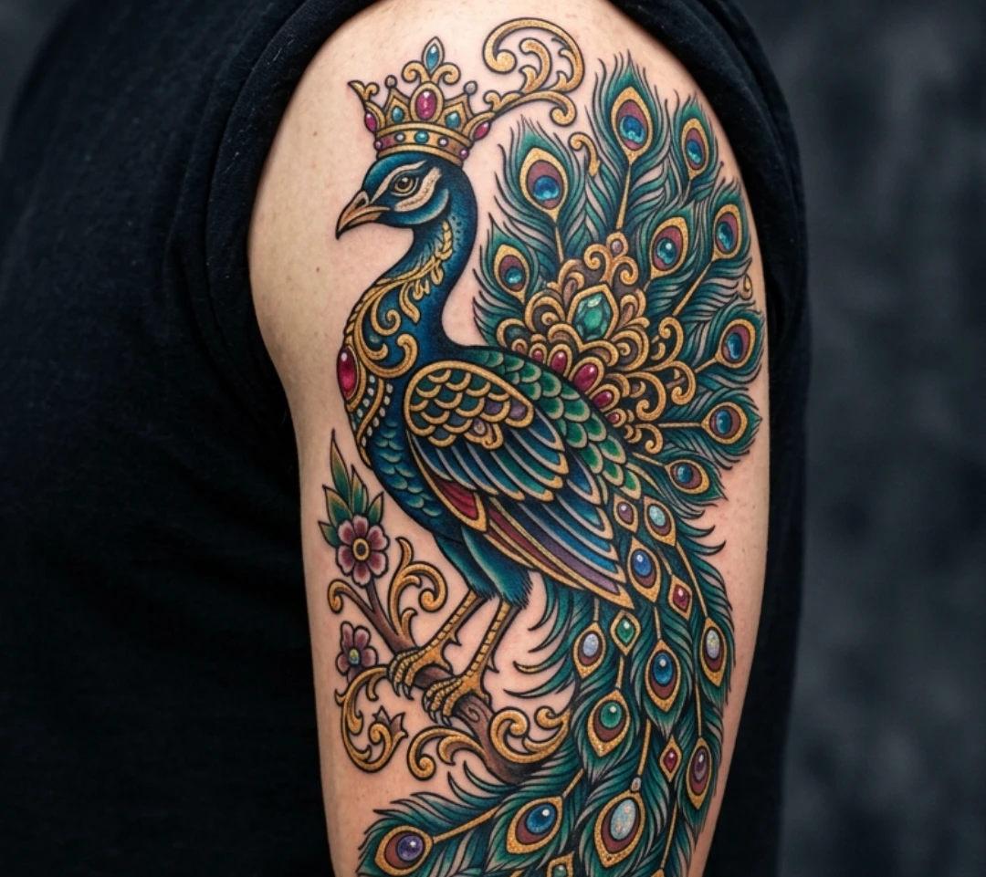 Peacock Traditional Tattoo Ideas