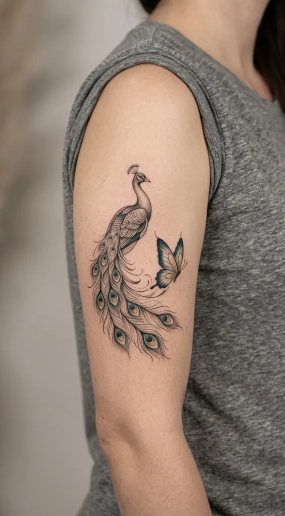 Peacock and Butterfly Combination