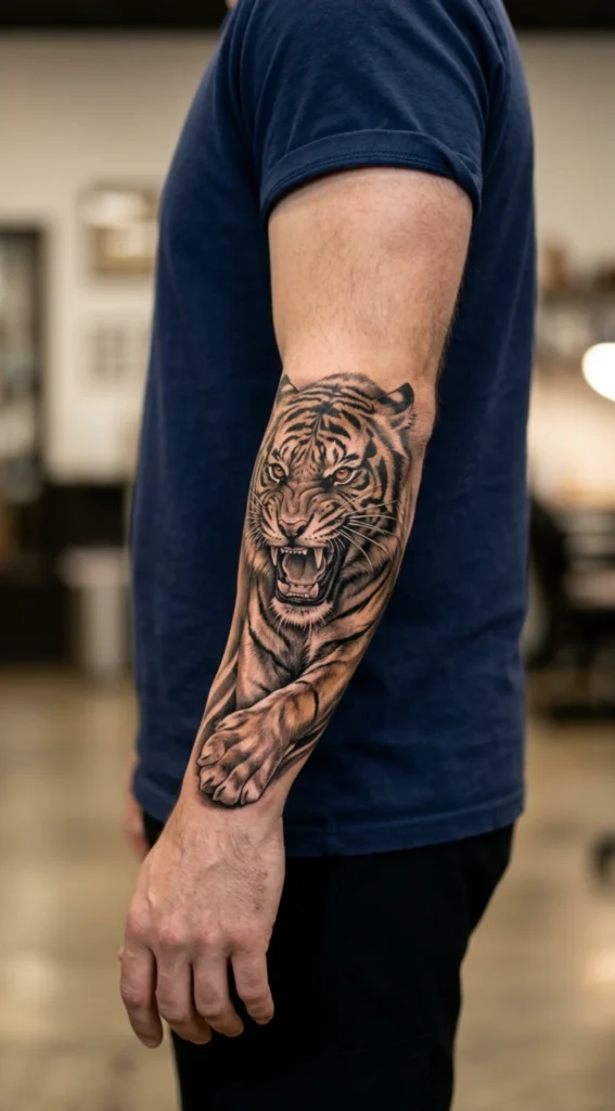 Roaring Tiger Forearm Wrap Design