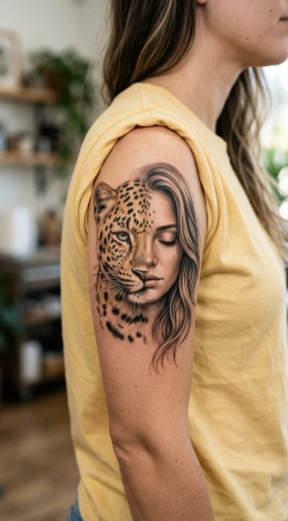 Soft Realism Leopard Woman Fusion