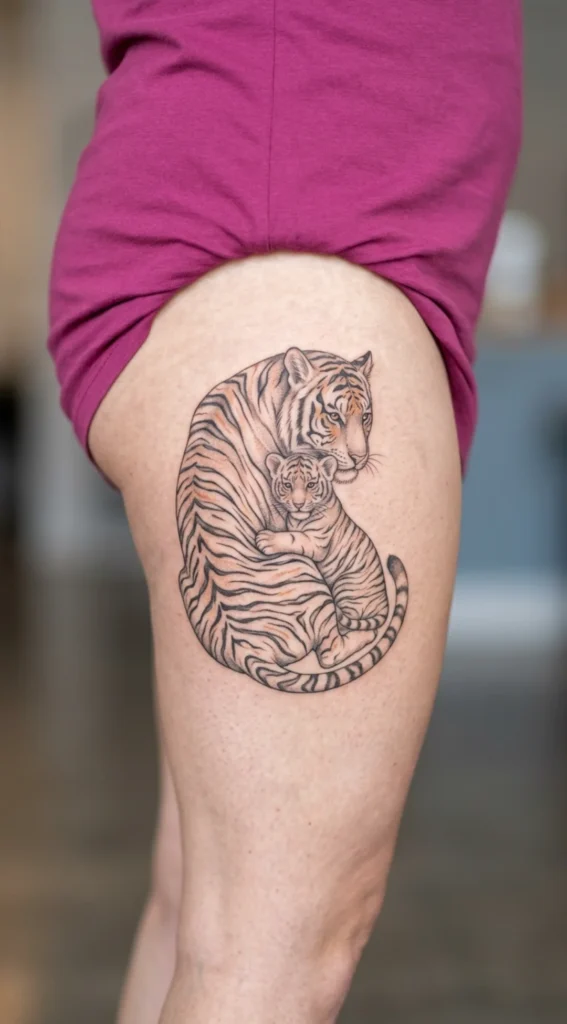 Tiger Cub and Mother Protective Design