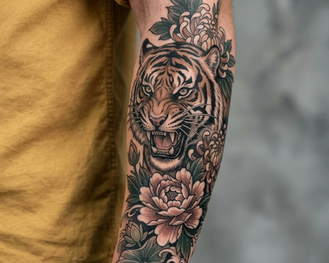 Tiger Forearm Tattoo Ideas
