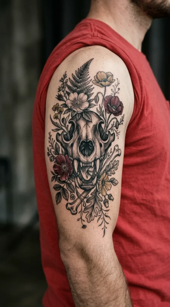 Tiger Skull and Wild Nature Design