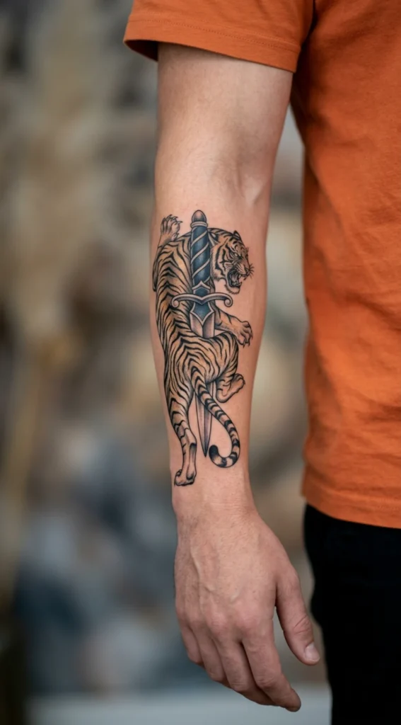 Tiger Wrapped Around a Dagger