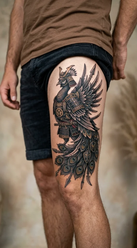 Warrior Peacock with Ornamental Armor