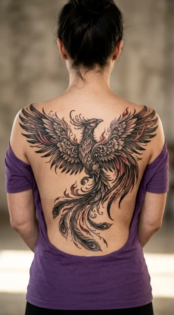 Back Piece Phoenix with Elegant Wings