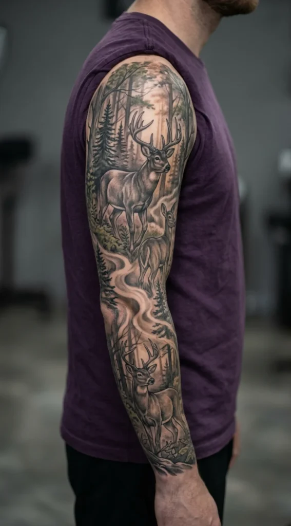Black and Grey Deer Sleeve