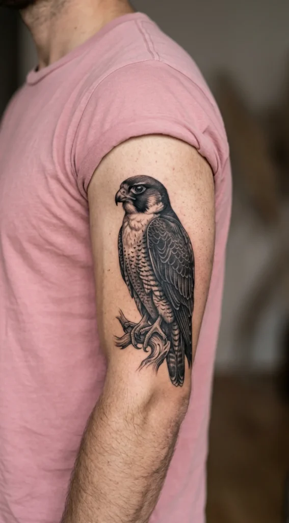 Black and Grey Falcon Portrait