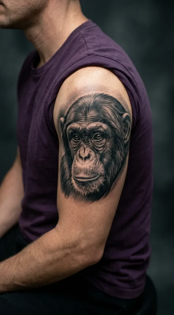 Black and Grey Monkey Portrait
