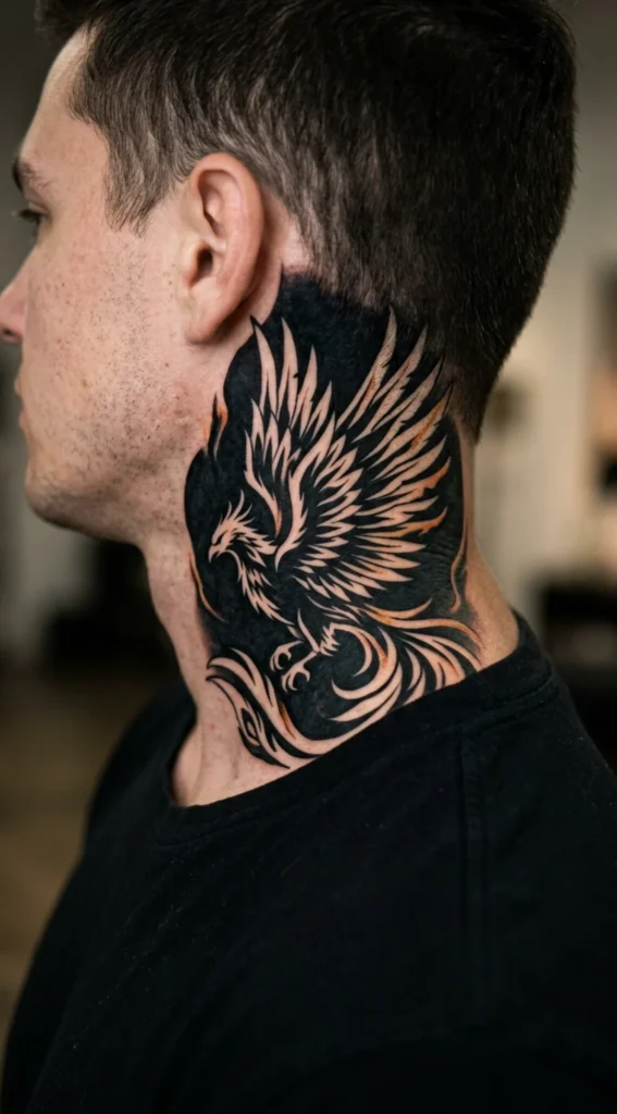 Blackout Phoenix with Negative Space Wings