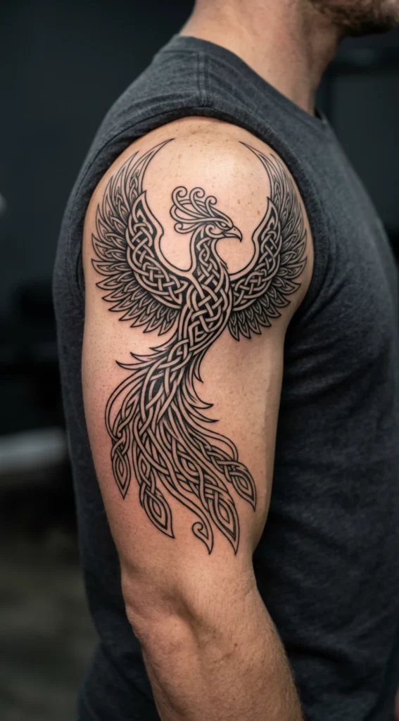 Celtic Phoenix Fusion Tattoo
