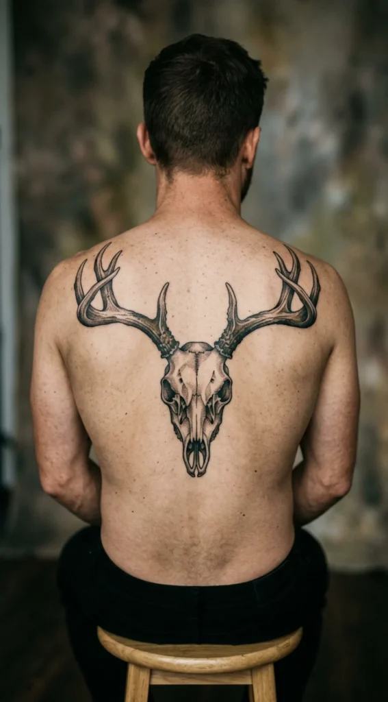 Deer Skull with Large Antlers