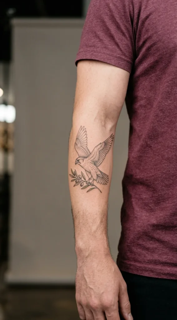 Falcon Carrying an Olive Branch