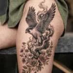 Falcon Thigh Tattoo Ideas
