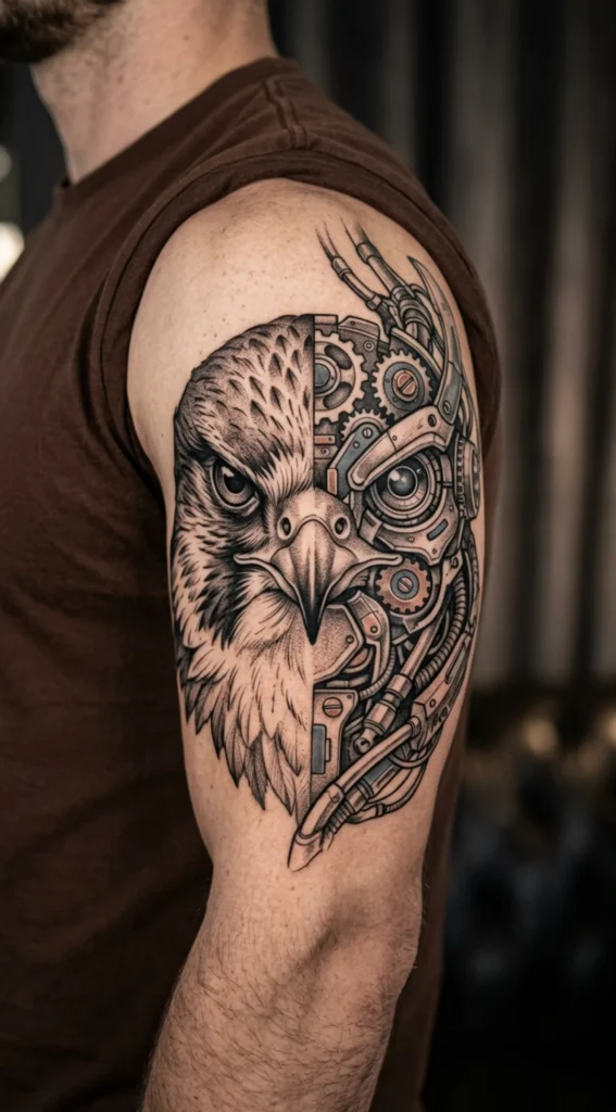 Falcon Half Face with Mechanical Elements