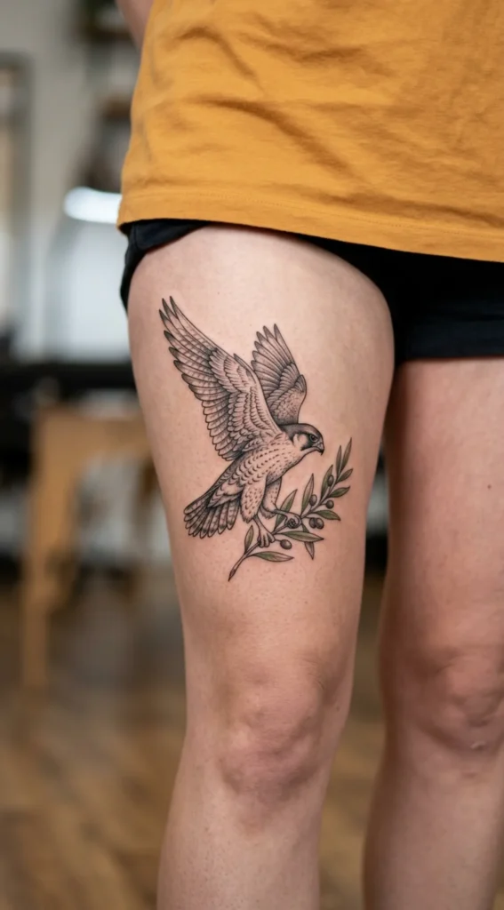 Falcon Holding an Olive Branch
