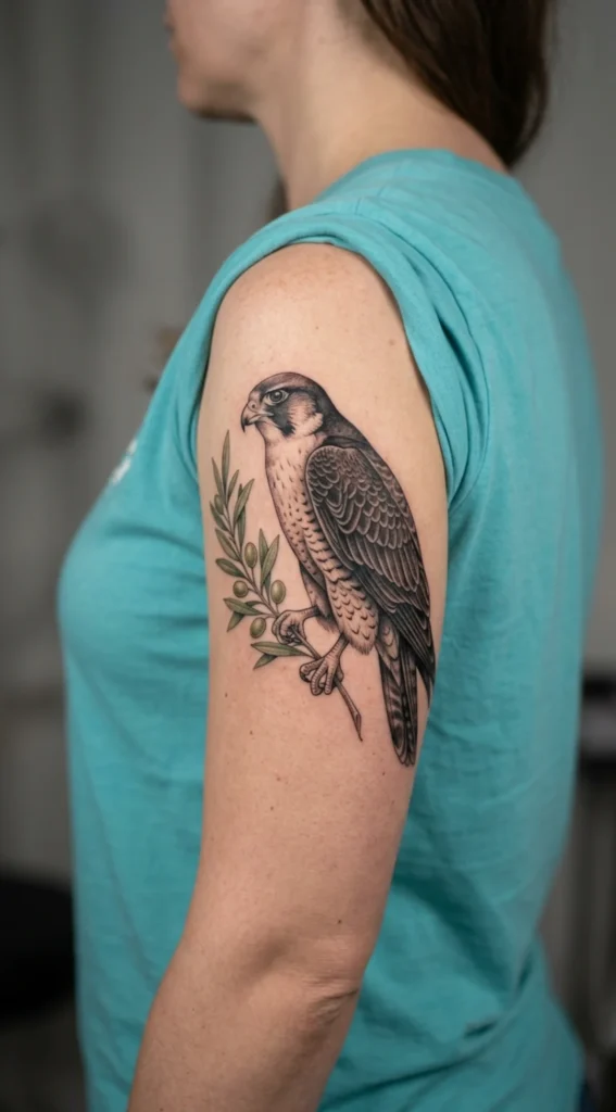 Falcon Holding an Olive Branch