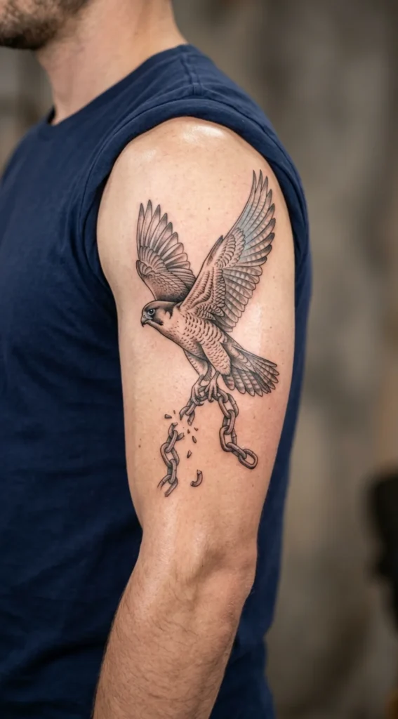 Falcon with Broken Chains