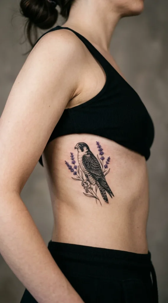 Falcon with Lavender Sprigs